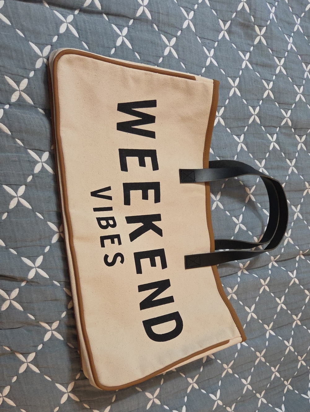 Weekend Vibes Canvas Tote Beach Bag